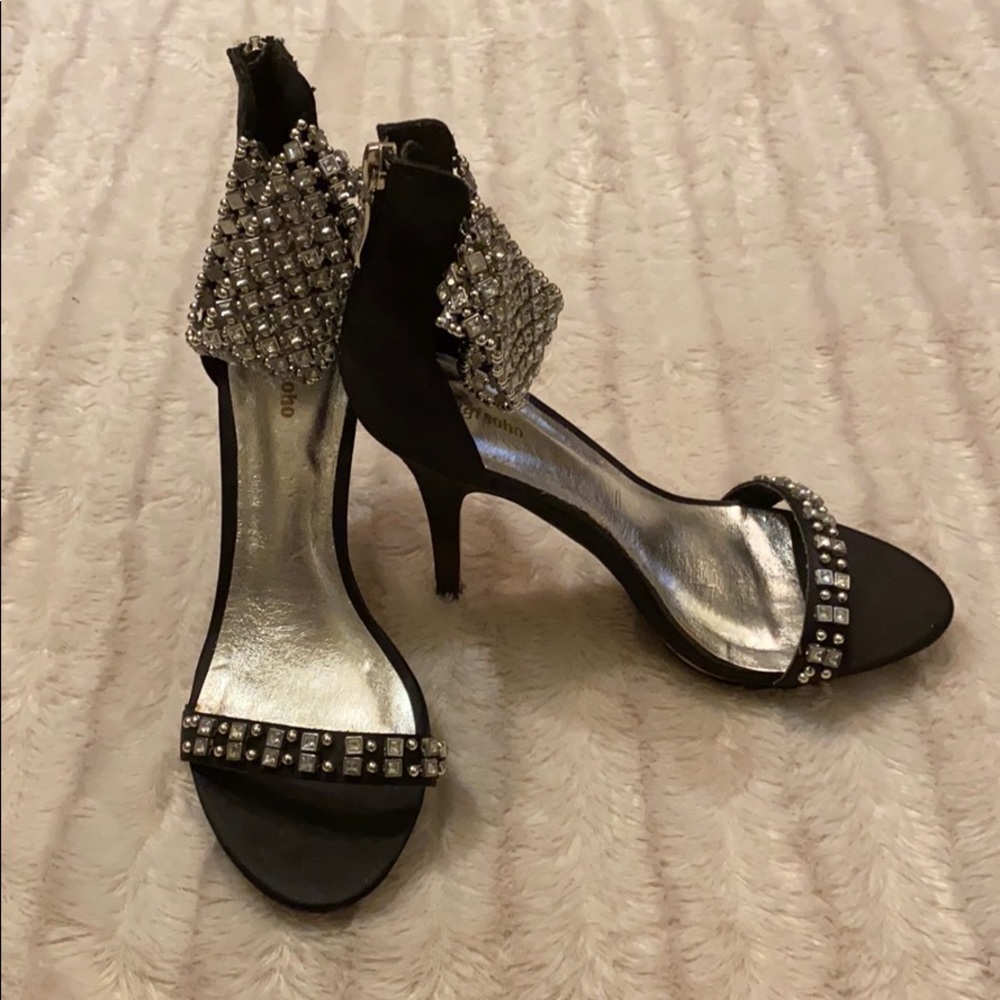 Zigi soho high heels rhinestone black and silver